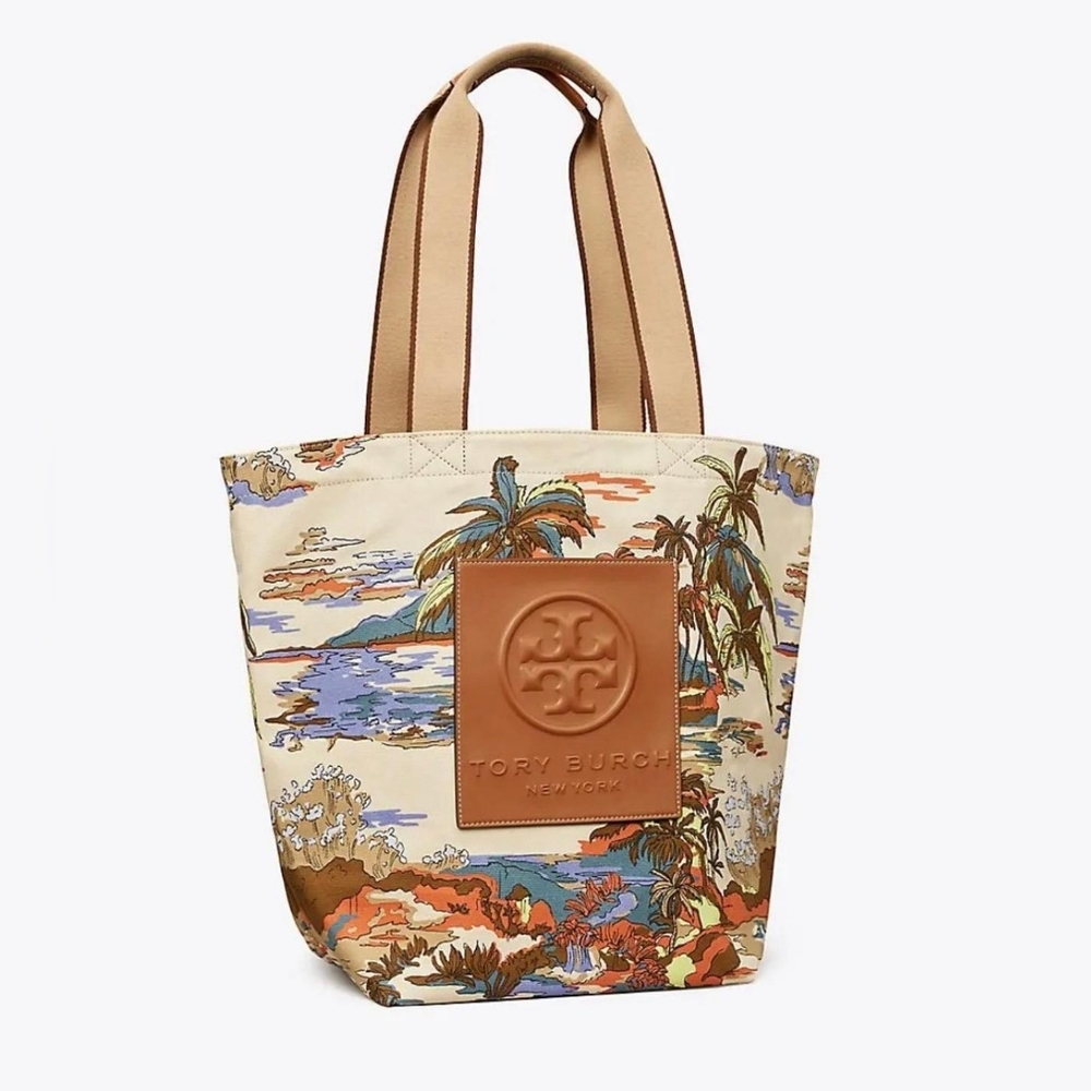 Tory Burch Gracie Printed Canvas Tote Postcard From Hawaii